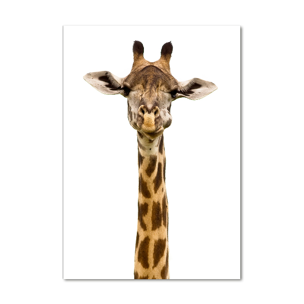 Glasbild vertikales Giraffe