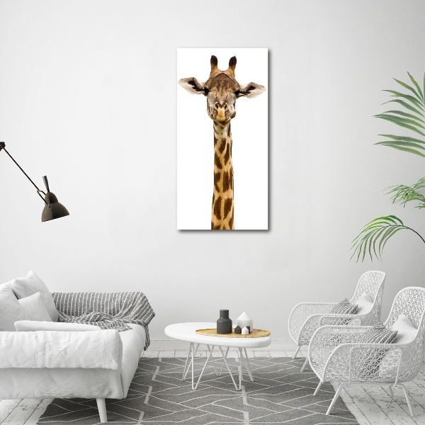 Glasbild vertikales Giraffe