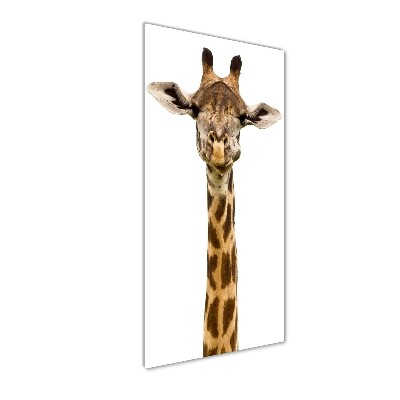 Glasbild vertikales Giraffe