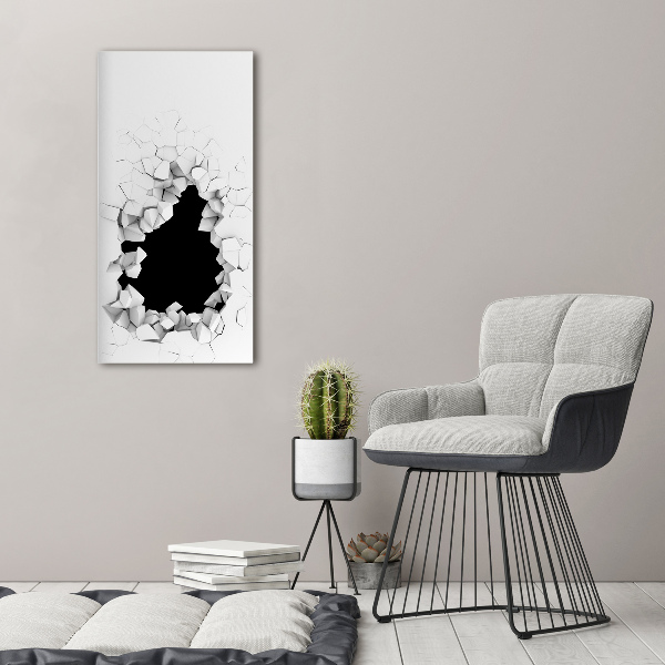 Foto auf glas vertikales Loch in der Wand