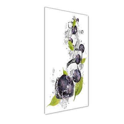 Glasbild vertikales Beeren und Eis