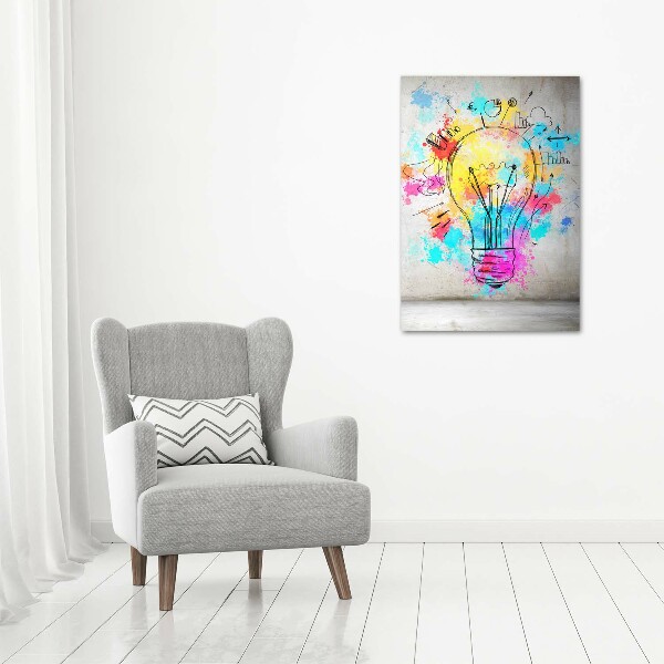 Foto auf glas vertikales bunte Glühbirne