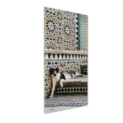 Bild aus glas vertikales Eine Katze in Marokko