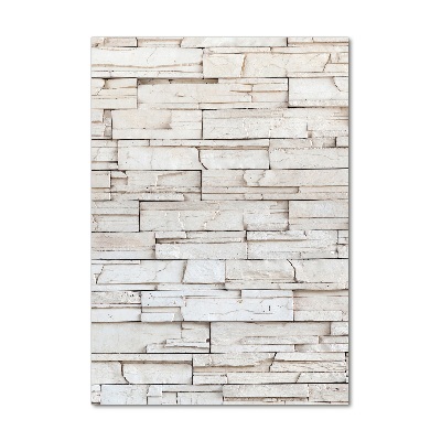 Glasbild vertikales Steinmauer