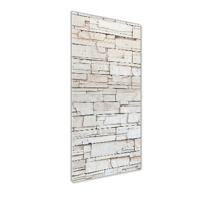 Glasbild vertikales Steinmauer