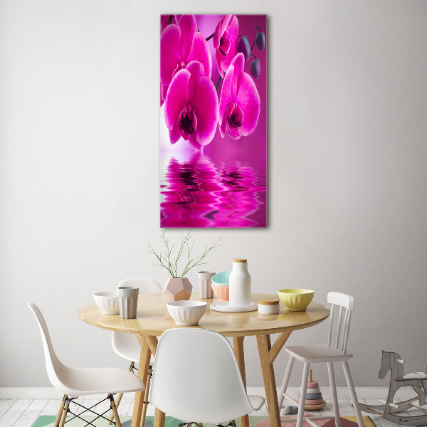Foto auf glas vertikales Rosa Orchidee