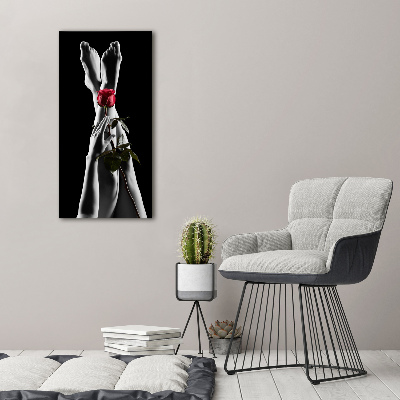 Foto auf glas vertikales Rose und Füße