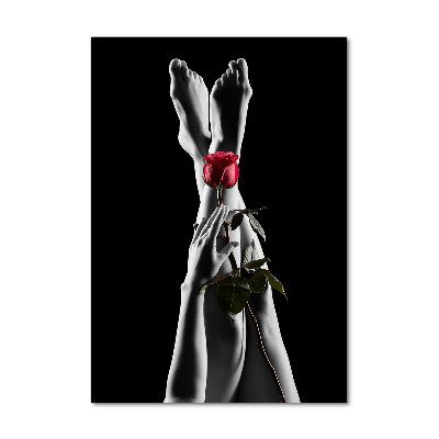 Foto auf glas vertikales Rose und Füße