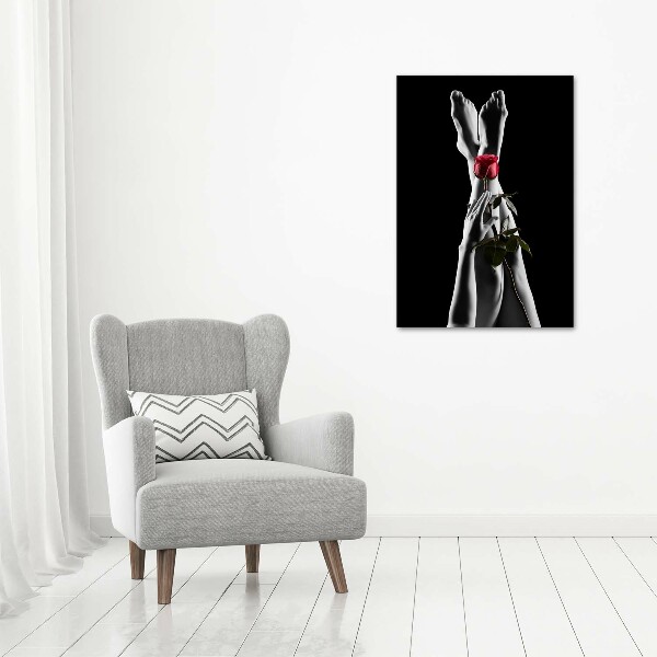 Foto auf glas vertikales Rose und Füße