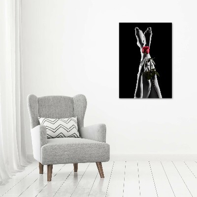 Foto auf glas vertikales Rose und Füße