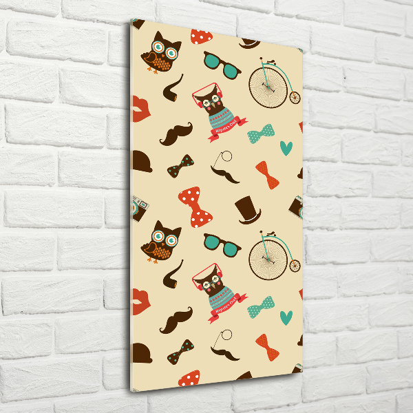 Bild aus glas vertikales Eulen-Fahrradbrille