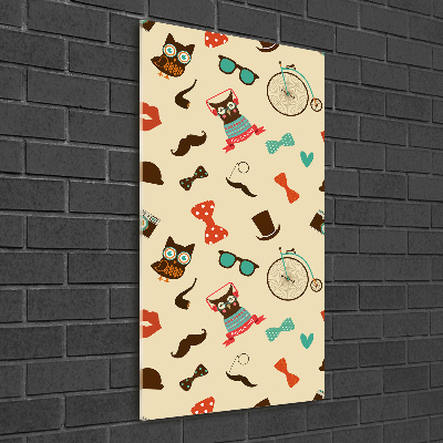 Bild aus glas vertikales Eulen-Fahrradbrille