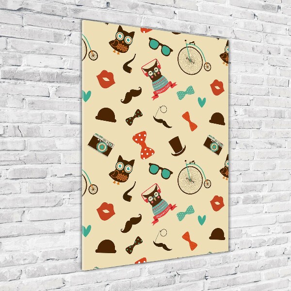 Bild aus glas vertikales Eulen-Fahrradbrille