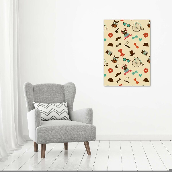 Bild aus glas vertikales Eulen-Fahrradbrille