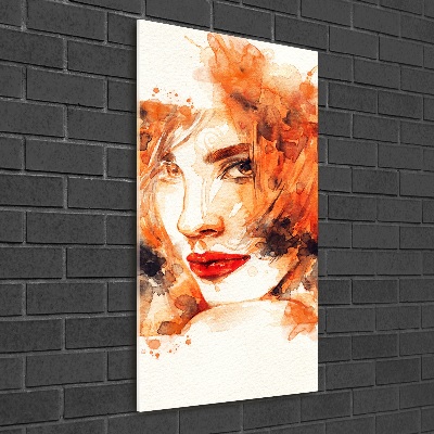 Foto auf glas vertikales Abstrakte Frau