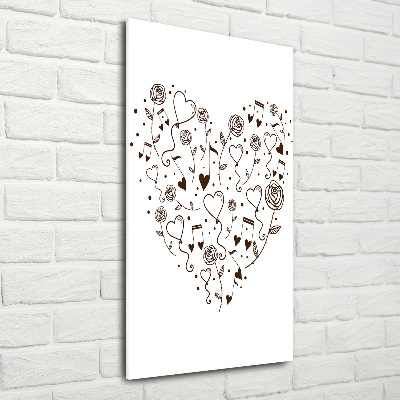 Foto auf glas vertikales Herz