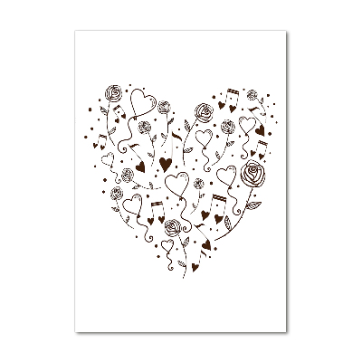 Foto auf glas vertikales Herz