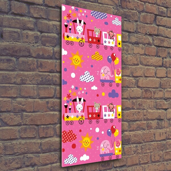 Foto auf glas vertikales Fröhlicher Zug