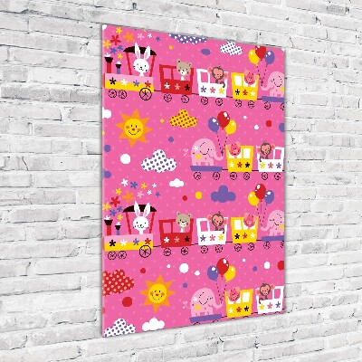 Foto auf glas vertikales Fröhlicher Zug