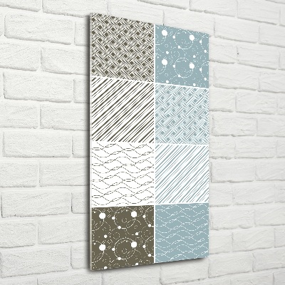Glasbild vertikales Geometrische Muster