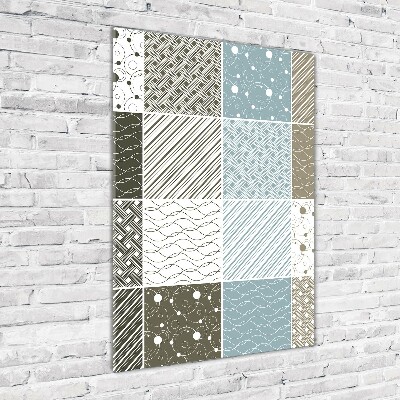 Glasbild vertikales Geometrische Muster
