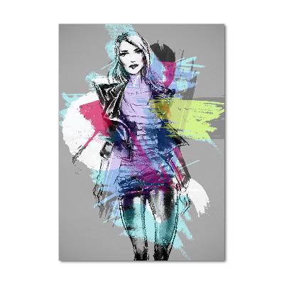 Glasbild vertikales Abstrakte Frau