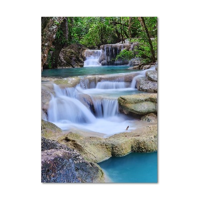 Bild aus glas vertikales Wasserfall Thailand