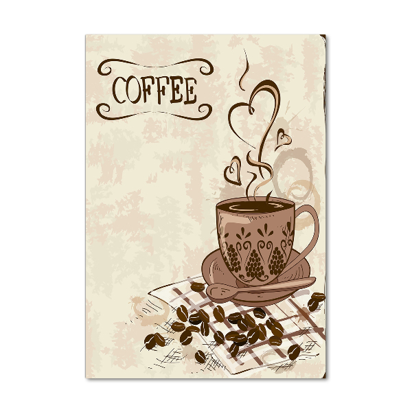 Bild aus glas vertikales Aromatischer Kaffee