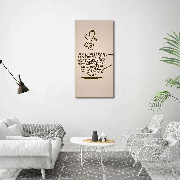 Foto auf glas vertikales Eine Tasse Kaffee