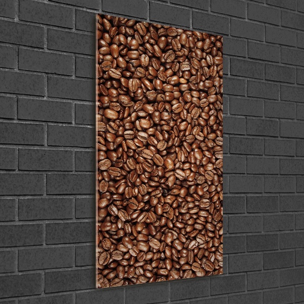 Glasbild vertikales Kaffeebohnen