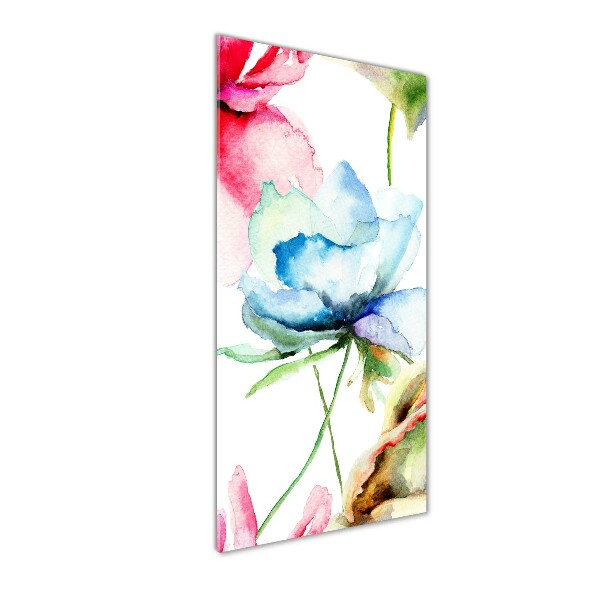 Foto auf glas vertikales Mohnblumen