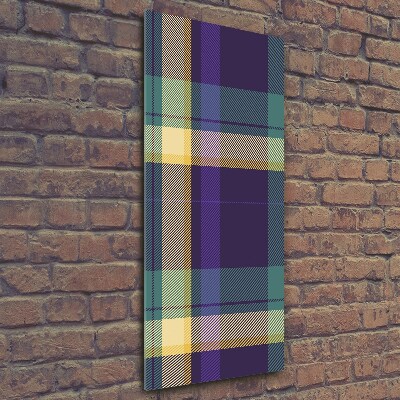 Glasbild vertikales Karierte Textur