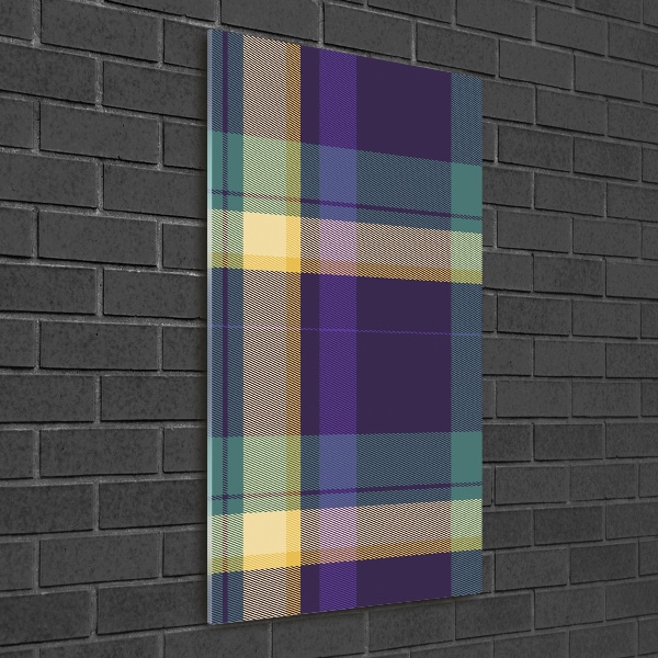 Glasbild vertikales Karierte Textur