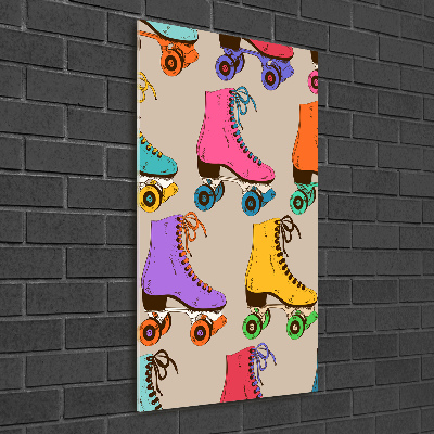Bild aus glas vertikales Bunte Rollschuhe