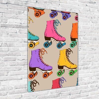 Bild aus glas vertikales Bunte Rollschuhe