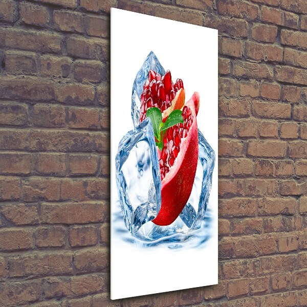 Bild aus glas vertikales Granatapfel und Eis