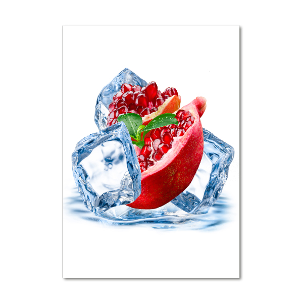 Bild aus glas vertikales Granatapfel und Eis