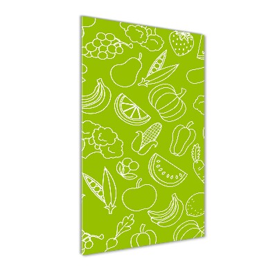 Glasbild vertikales Gemüse und Obst