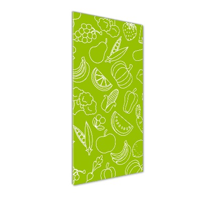 Glasbild vertikales Gemüse und Obst