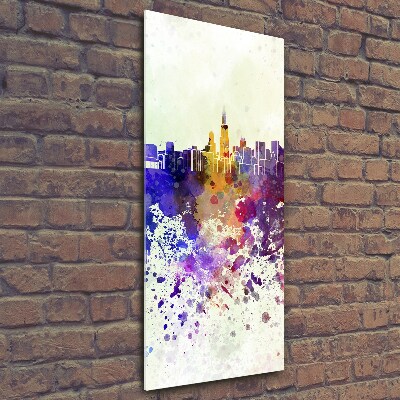 Bild aus glas vertikales Das farbenfrohe Chicago