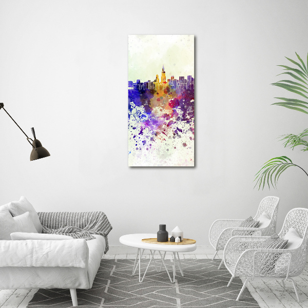 Bild aus glas vertikales Das farbenfrohe Chicago