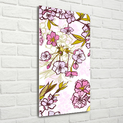 Bild aus glas vertikales Kirschblüten