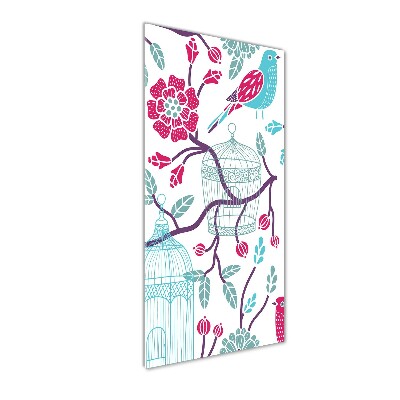 Glasbild vertikales Vogelkäfige