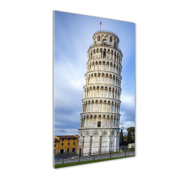 Glasbild vertikales Schiefer Turm von Pisa