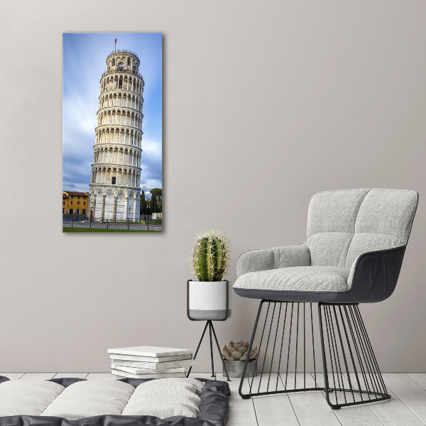 Glasbild vertikales Schiefer Turm von Pisa