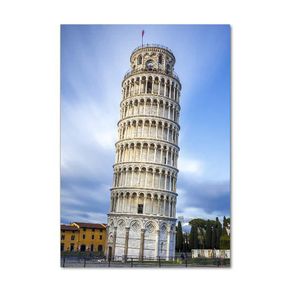 Glasbild vertikales Schiefer Turm von Pisa