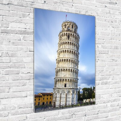 Glasbild vertikales Schiefer Turm von Pisa