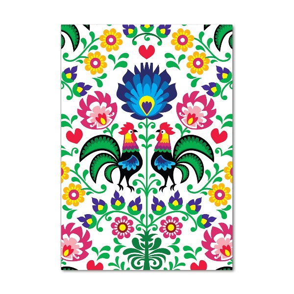 Glasbild vertikales Ethnisches Muster