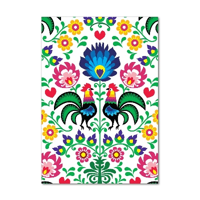 Glasbild vertikales Ethnisches Muster