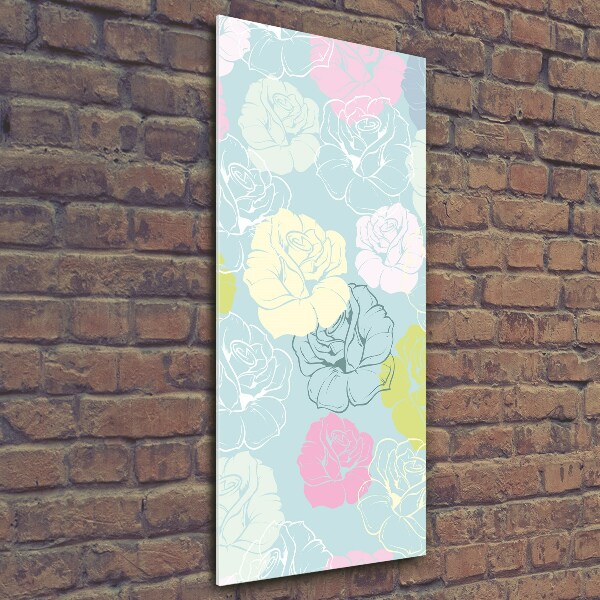 Bild aus glas vertikales Rosen